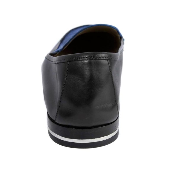 MICHAEL KORS Blue & Black Leather Jeslyn Colorblock Loafer Flats - Picture 5 of 8